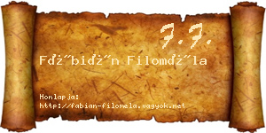 Fábián Filoméla névjegykártya